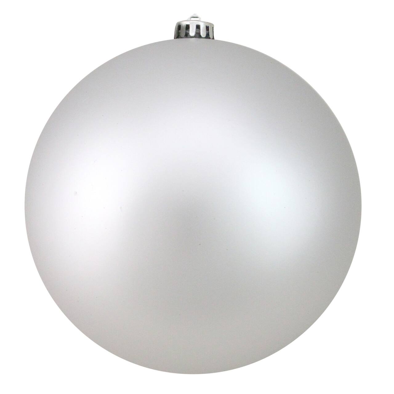 8" Matte Silver Shatterproof Christmas Ball Ornament